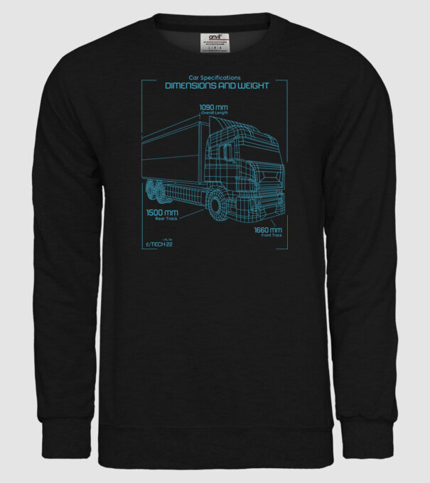 Camioane model negru pe tricou