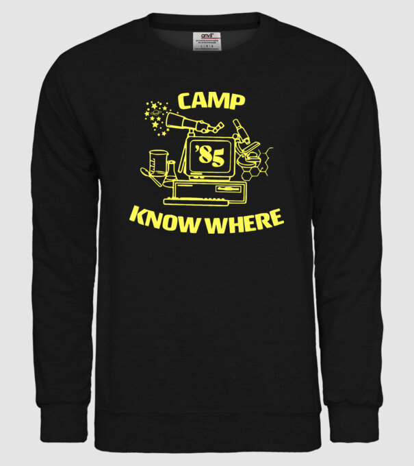 camp nowhere 85 stranger things model negru pe tricou