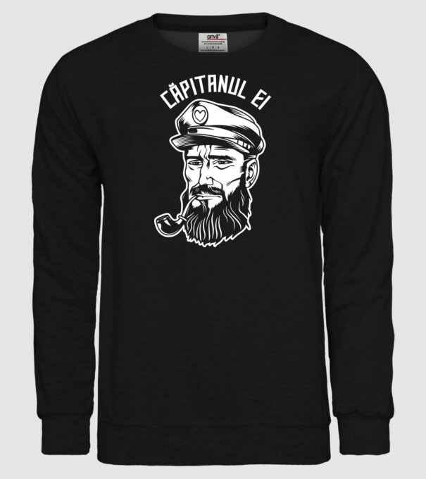 Căpitanul ei model negru pe tricou