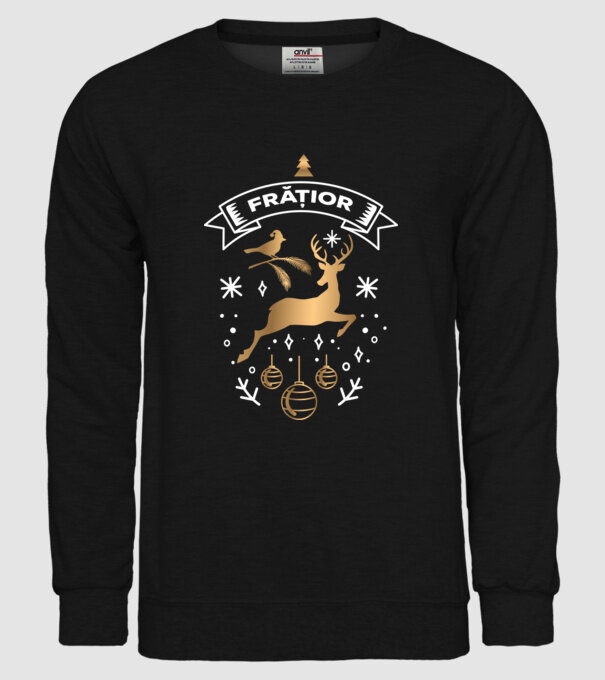 frățior christmas model negru pe tricou