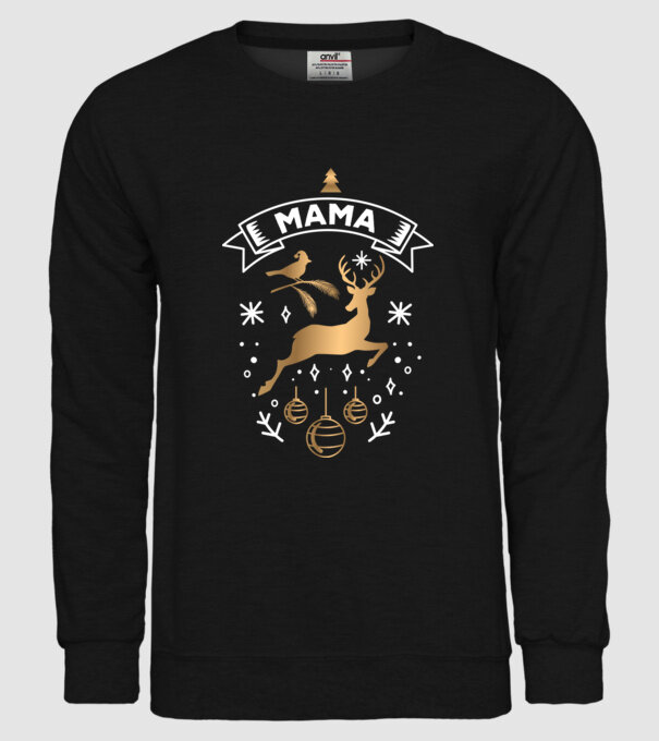 mama christmas model negru pe tricou