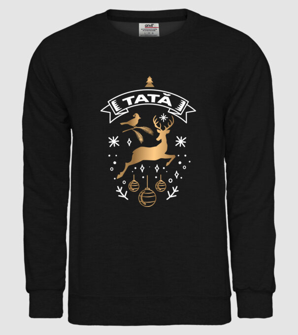 tată christmas model negru pe tricou