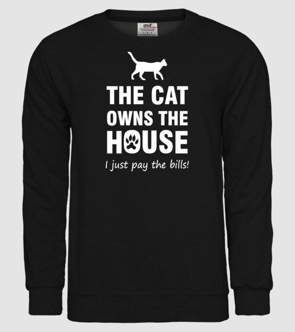 cat own model negru pe tricou