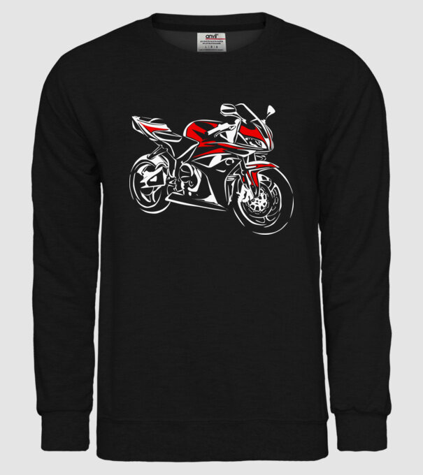CBR600rr model negru pe tricou
