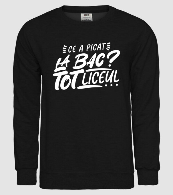 Ce a picat la bac model negru pe tricou