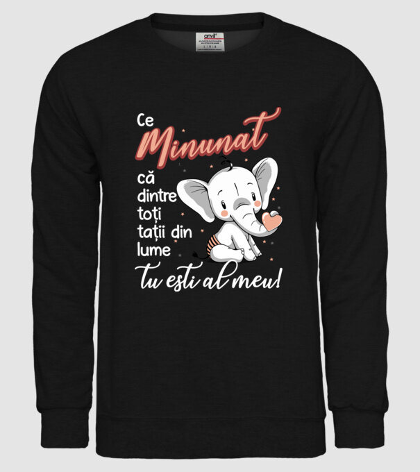 Ce minunat că dintre toți tații din lume, tu ești al meu! model negru pe tricou