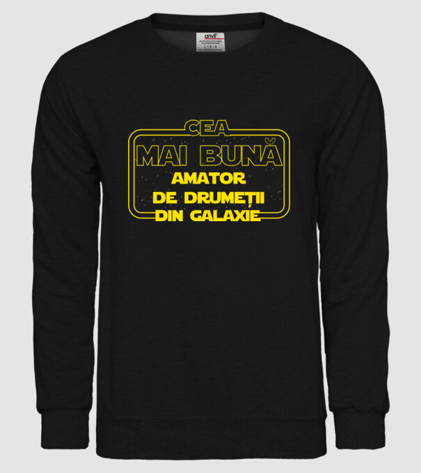 Cea mai bună amator de drumeții din galaxie model negru pe tricou