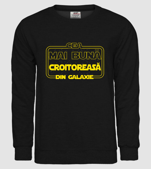 Cea mai bună croitoreasă din galaxie model negru pe tricou