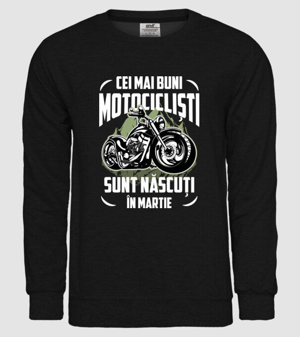 Cei mai buni motocicliști sunt născuți în Martie model negru pe tricou