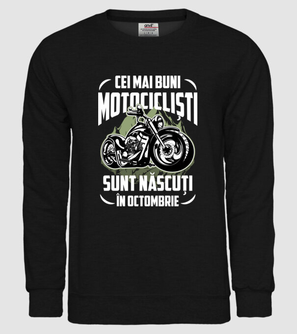 Cei mai buni motocicliști sunt născuți în Octombrie model negru pe tricou
