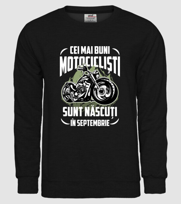 Cei mai buni motocicliști sunt născuți în Septembrie model negru pe tricou