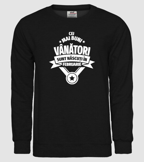 Cei mai buni vânători sunt născuți în Februarie model negru pe tricou