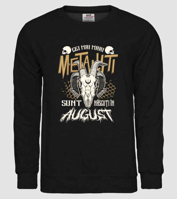Cei mai mari metaliști sunt născuți în august. model negru pe tricou