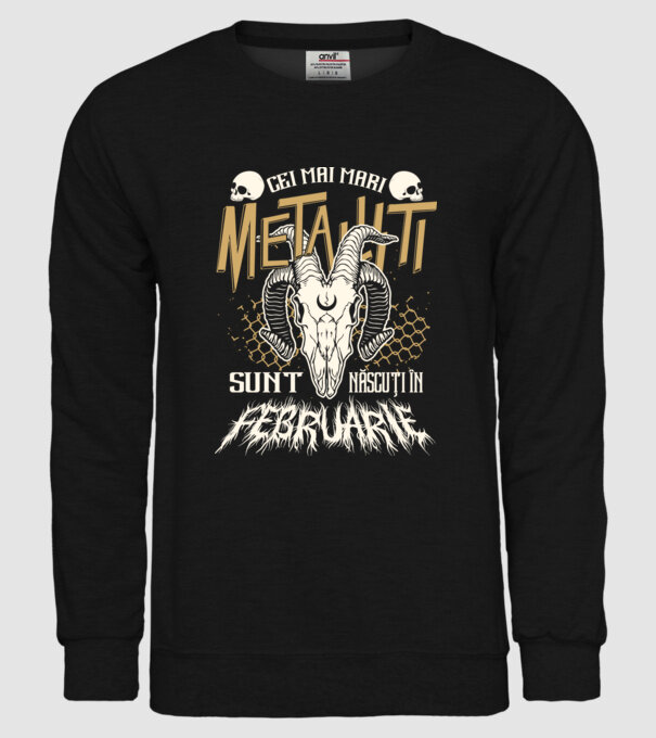 Cei mai mari metaliști sunt născuți în februarie. model negru pe tricou