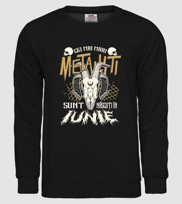 Cei mai mari metaliști sunt născuți în iunie. model negru pe tricou