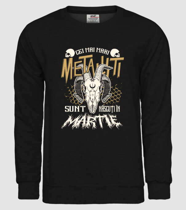 Cei mai mari metaliști sunt născuți în martie. model negru pe tricou