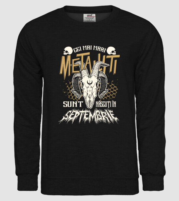 Cei mai mari metaliști sunt născuți în septembrie. model negru pe tricou