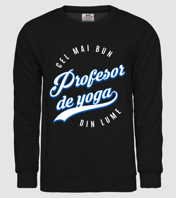 cel mai bun profesor de yoga din lume model negru pe tricou