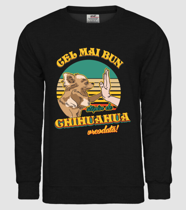 Cel mai bun stăpân de Chihuahua vreodată! model negru pe tricou
