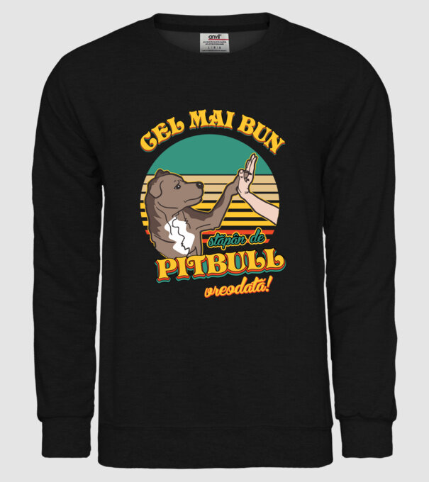 Cel mai bun stăpân de pitbull vreodată! model negru pe tricou