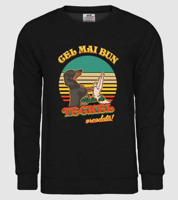 Cel mai bun stăpân de teckel vreodată! model negru pe tricou