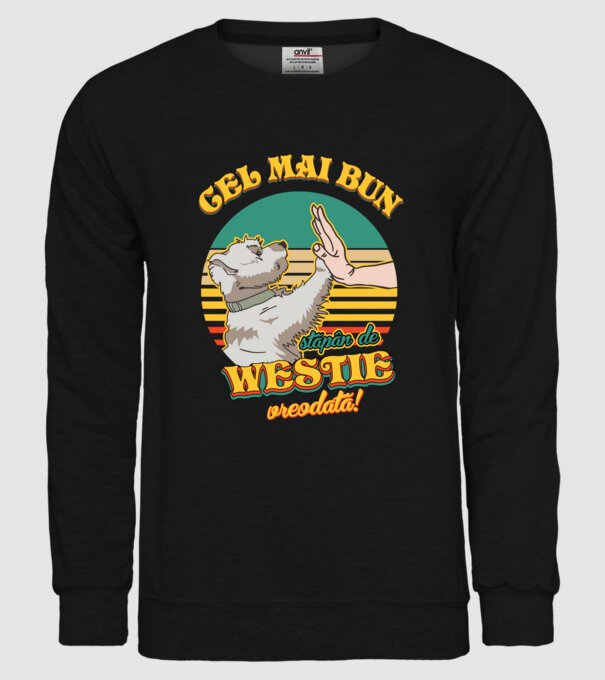 Cel mai bun stăpân de westie vreodată! model negru pe tricou
