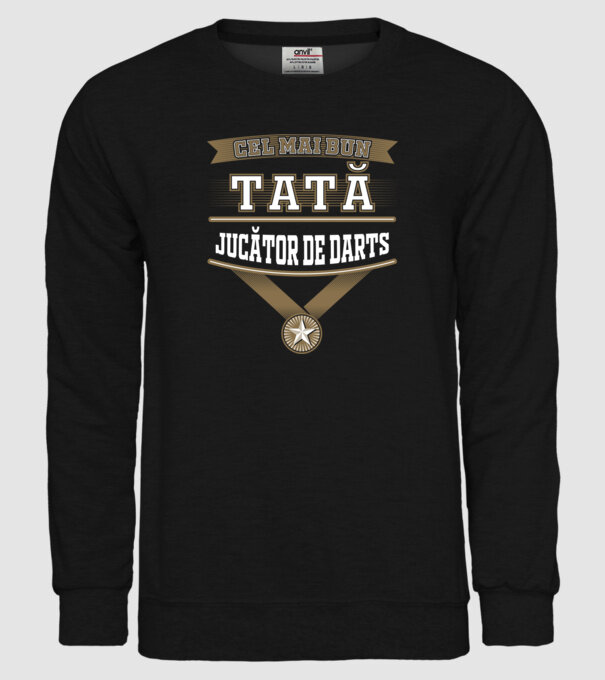 Cel mai bun tată jucător de darts model negru pe tricou