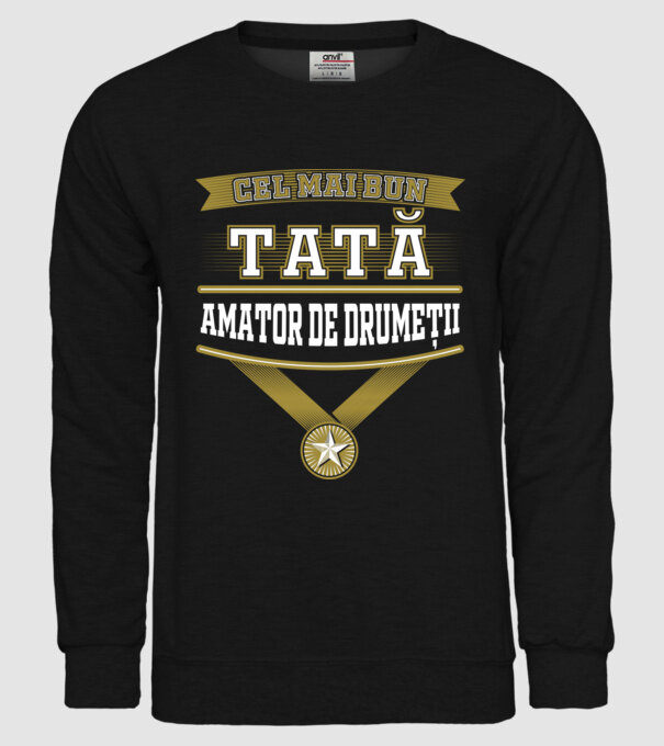 Cel mai bun tată amator de drumeții model negru pe tricou