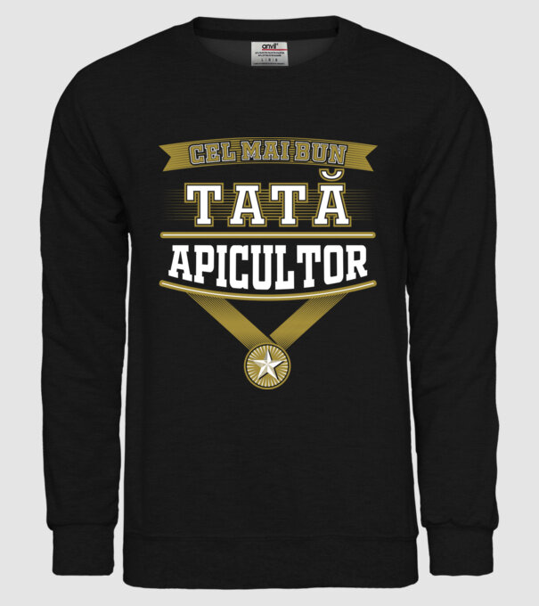 CEL MAI BUN Tată Apicultor model negru pe tricou