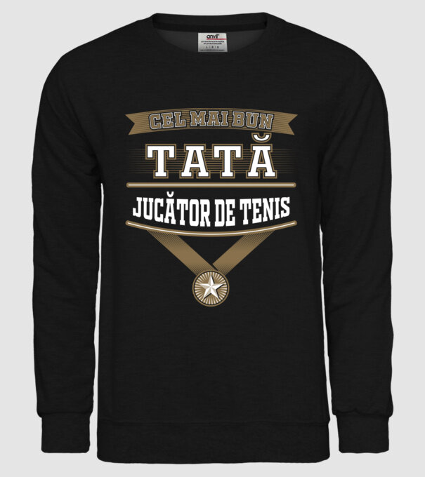 Cel mai bun tată jucător de tenis model negru pe tricou