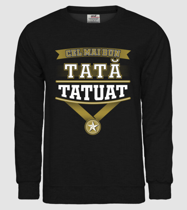 Cel mai bun tată tatuat model negru pe tricou
