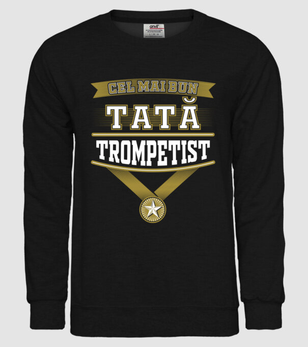 Cel mai bun tată trompetist model negru pe tricou