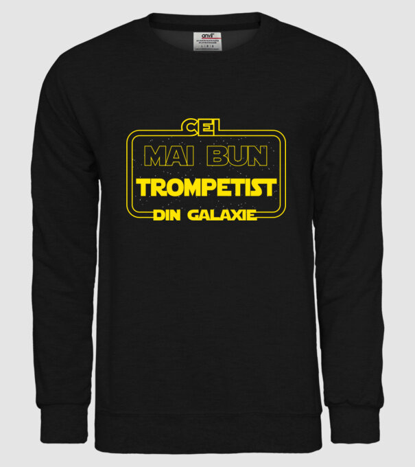 Cel mai bun trompetist din galaxie model negru pe tricou