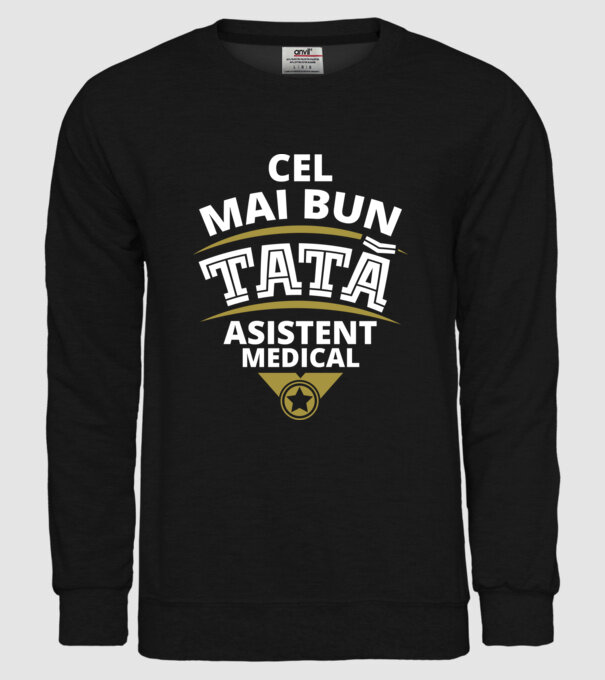 Cel mai bun tată asistent medical model negru pe tricou