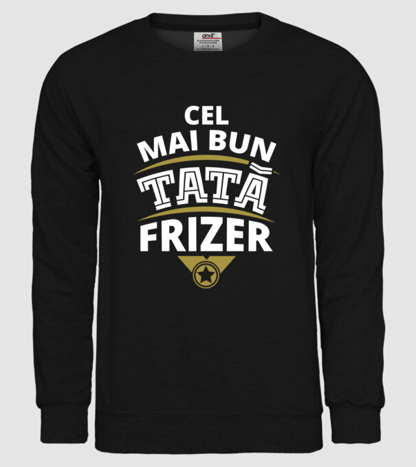 Cel mai bun tată frizer model negru pe tricou