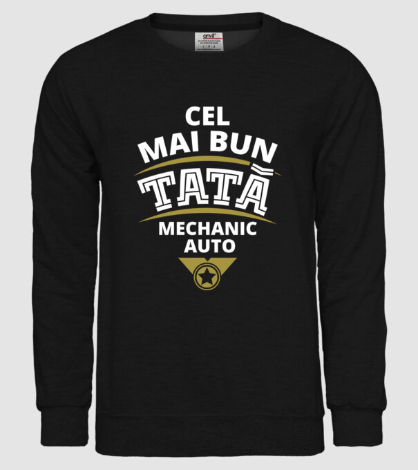 Cel mai bun tată mecanic auto model negru pe tricou