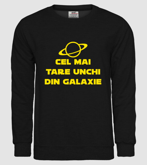 Cel mai tare unchi din galaxie model negru pe tricou
