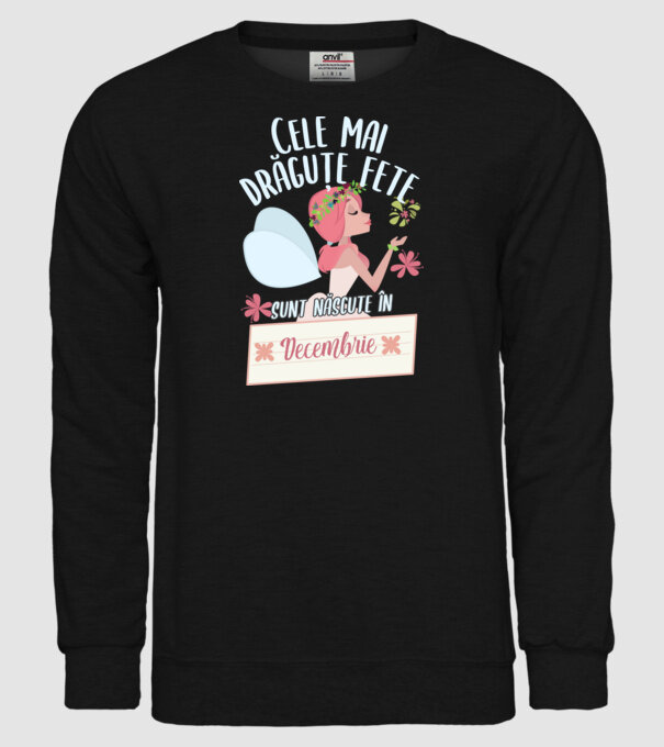 Cele mai drăguțe fete sunt născute în decembrie. model negru pe tricou