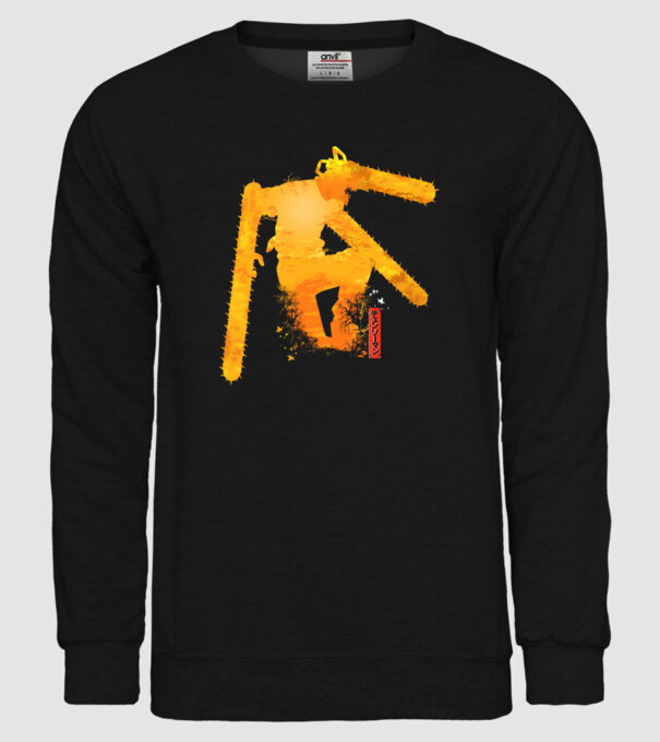 Chainsaw man Denji model negru pe tricou