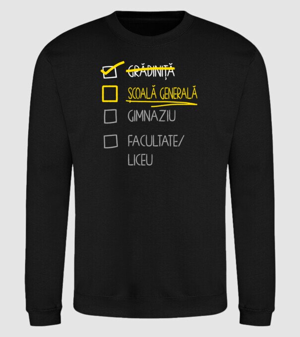 Cheklist educație - grădiniță negru model negru pe tricou