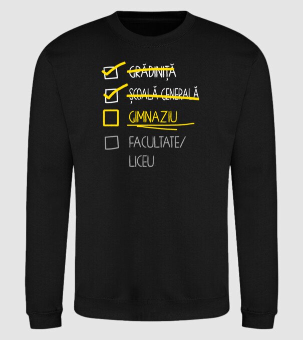 Cheklist educație - Școala primară negru model negru pe tricou