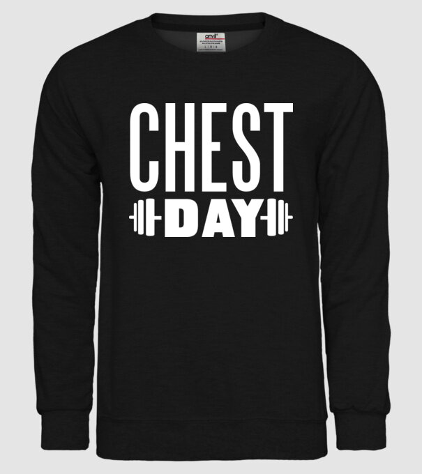 Chest day model negru pe tricou