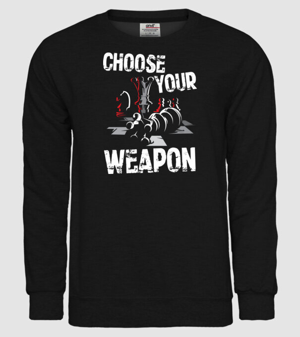 CHOOSE YOUR WEAPON model negru pe tricou