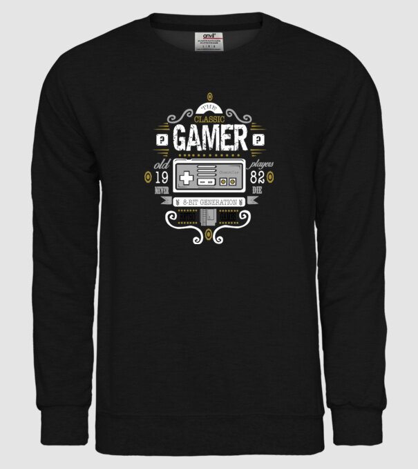 Classic Gamer model negru pe tricou