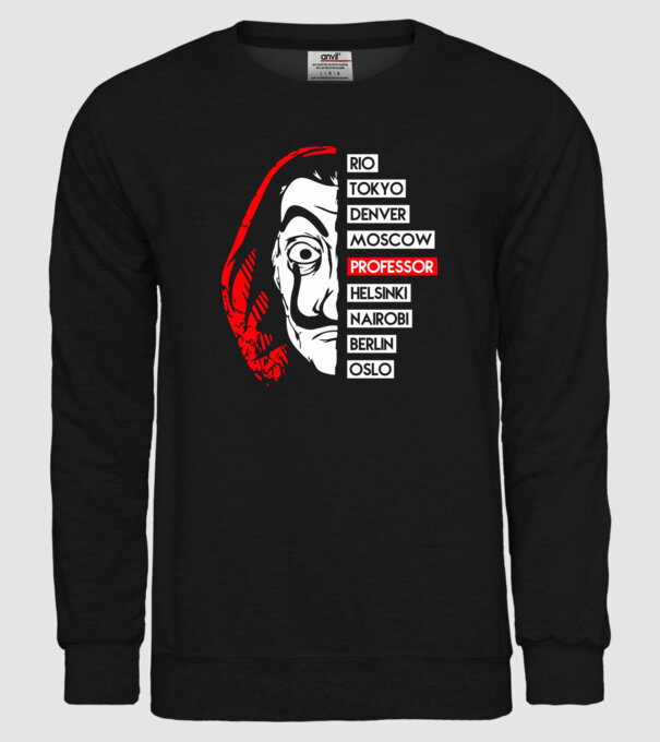 classic logo la casa de papel model negru pe tricou