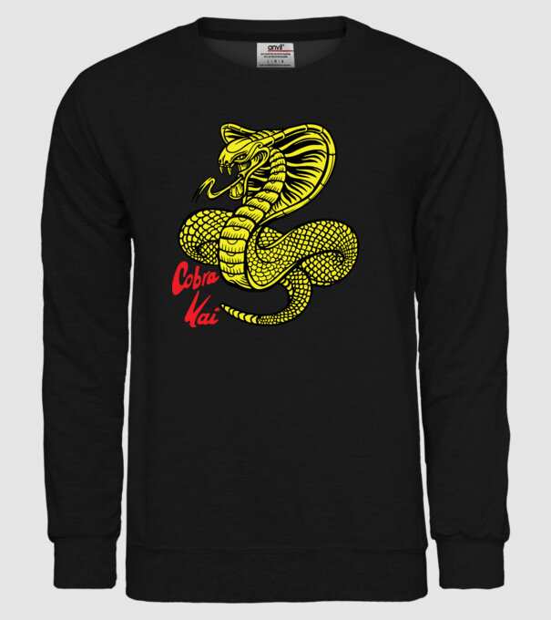 cobra kai logo color model negru pe tricou