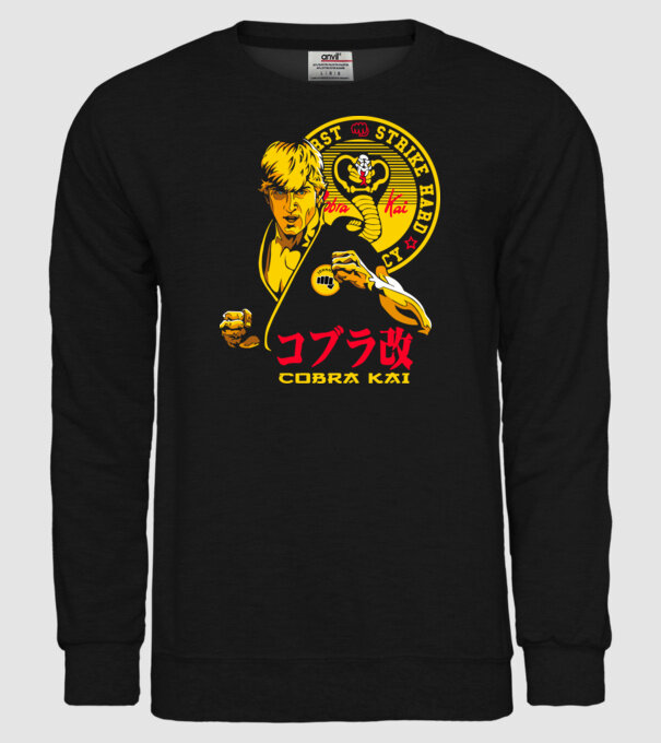 cobra kai poster model negru pe tricou