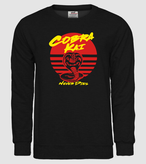 cobra kai sunset logo model negru pe tricou