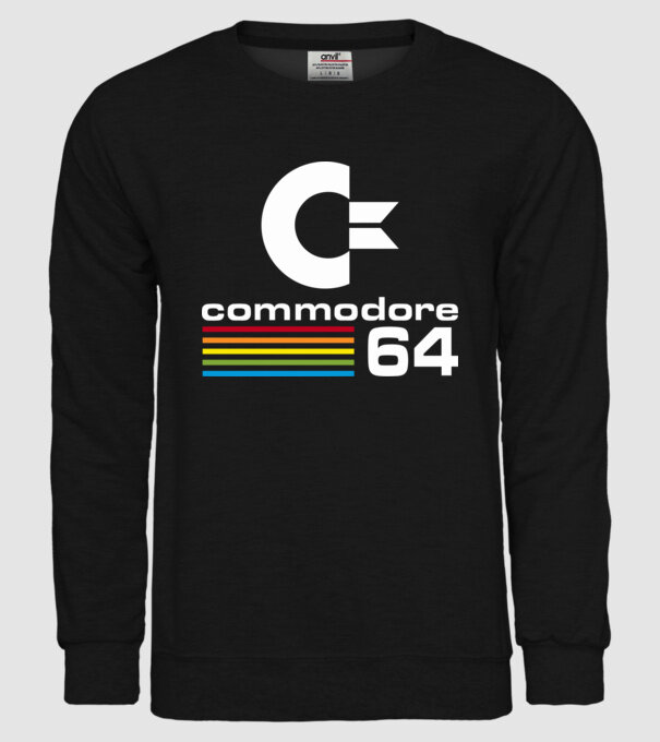 Commodore 64 logo on black model negru pe tricou
