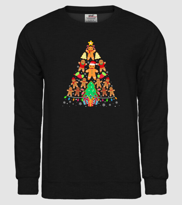Cookie christmas tree model negru pe tricou